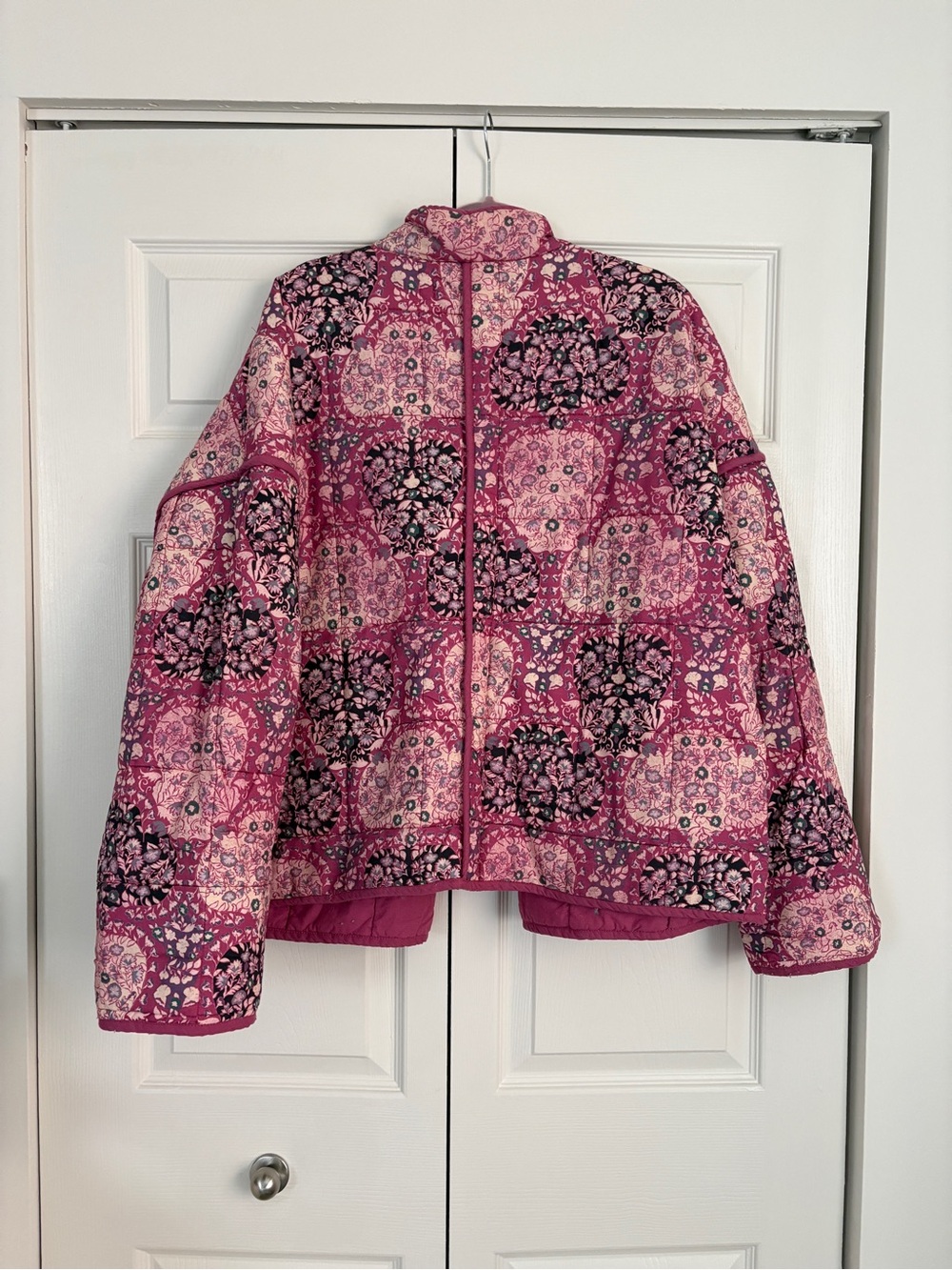 Free People Chloe Print Jacket - Pink Quilted Jacket - XL - Picture 3 of 5